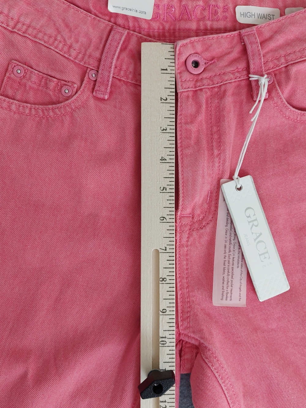 Grace in LA Pink Star Sequin Flare Jeans Women Size 25 High Waist Embellished - Picture 5 of 11